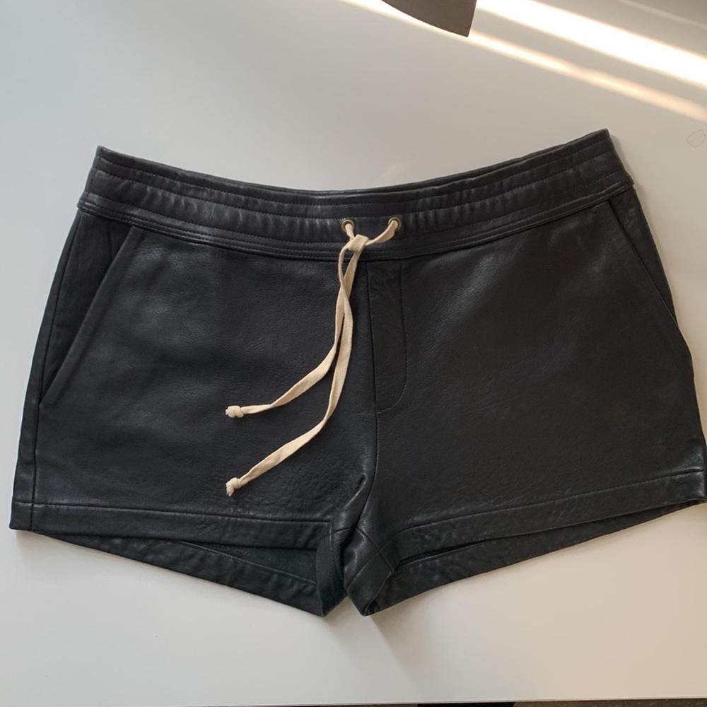 Drawstring Waist Leather Shorts 🖤